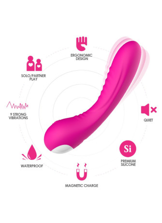 Vibromasseur courbé 9 modes de vibration rose - USK-V01PNK